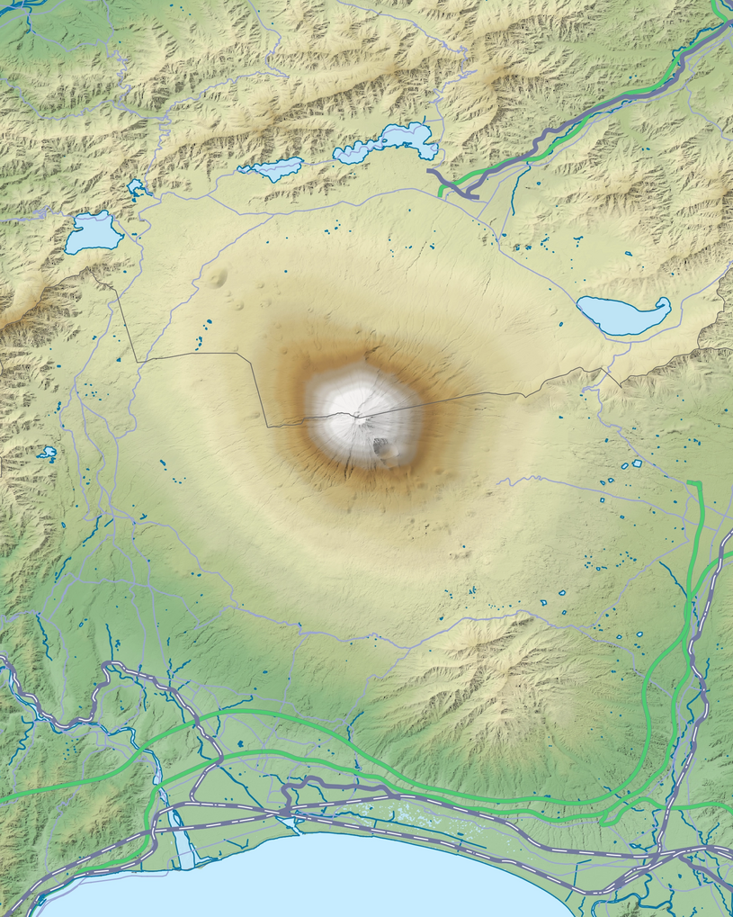 Mt. Fuji area relief map